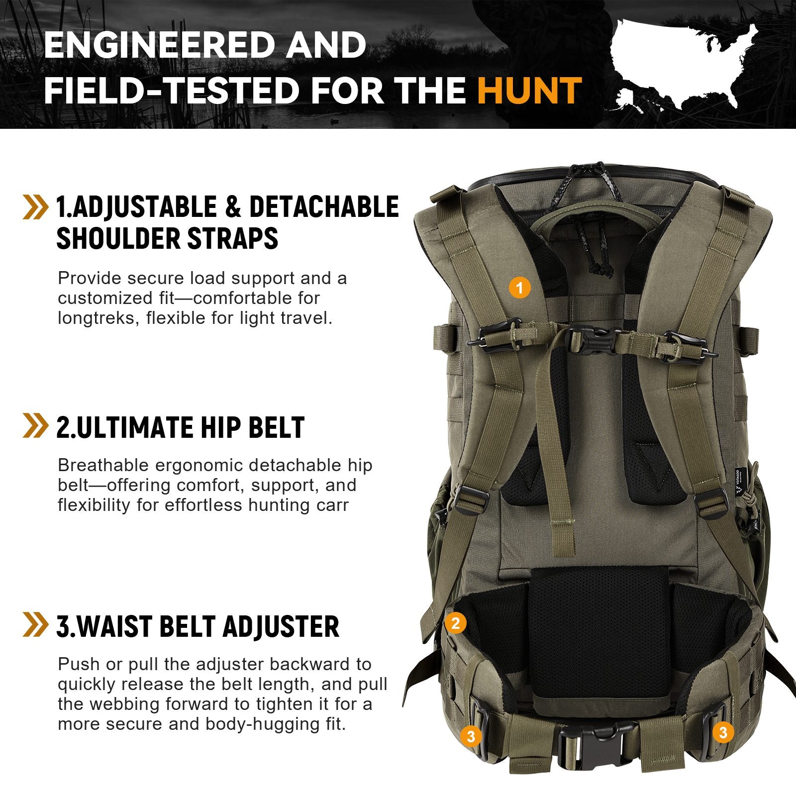 Hunting Backpack with Rifle/Bow Carry System