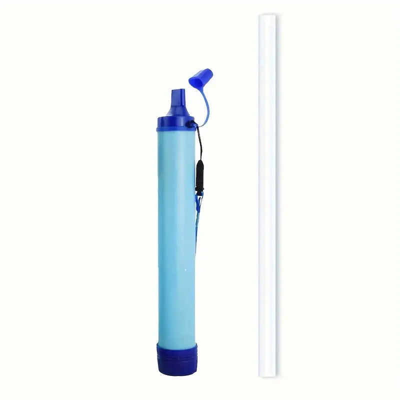 NNETM Outdoor Survival Straw Water Filter Bottle - Portable Emergency Purifier