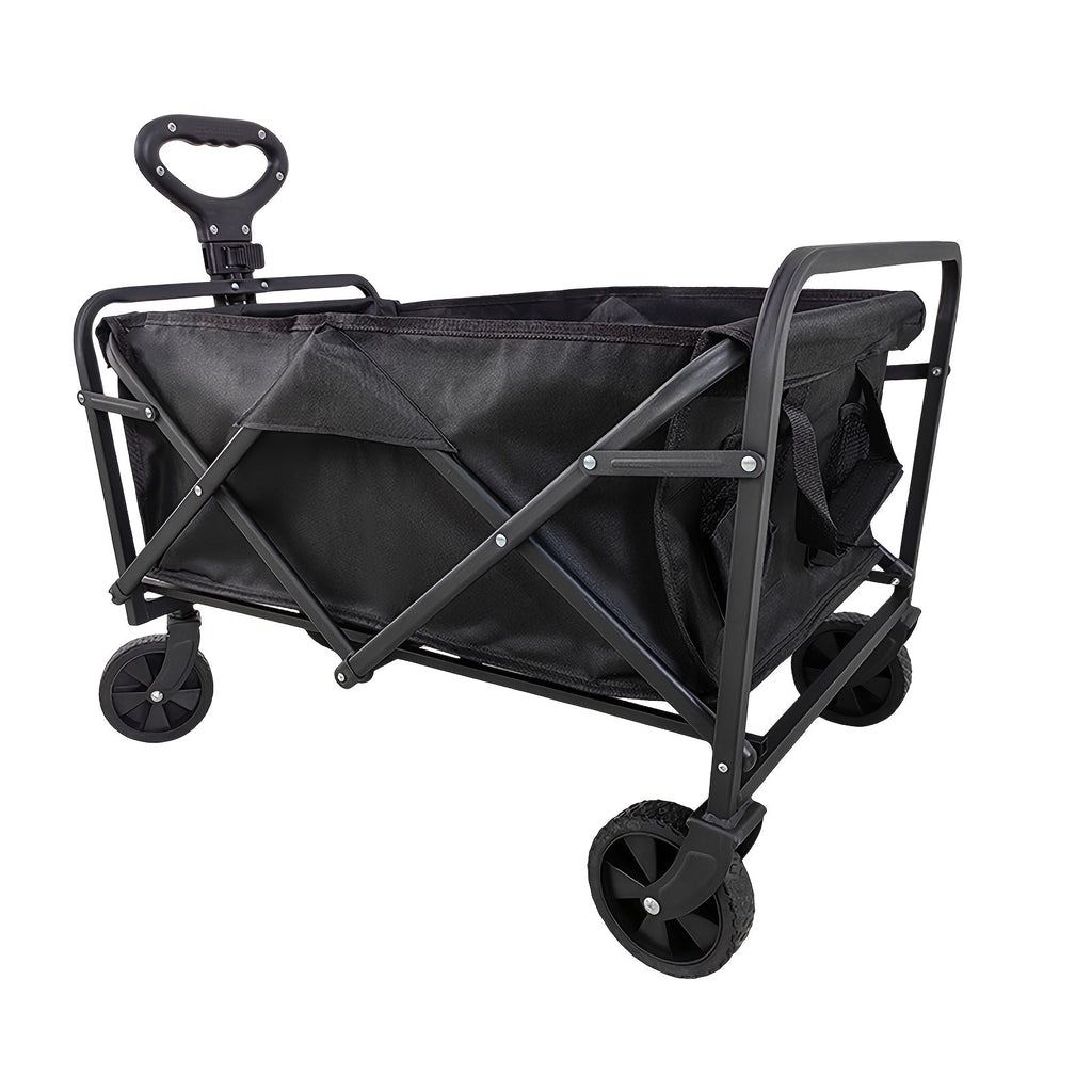 Foldable Utility Wagon with Side Pockets and Brakes