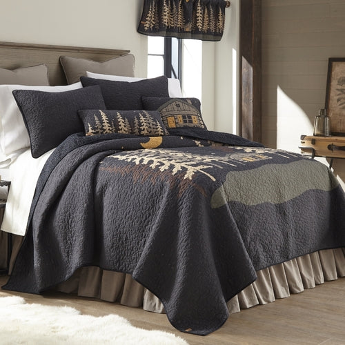 American Heritage Textiles Z61204 68 x 90 in. Moonlit Cabin 2 Piece Co