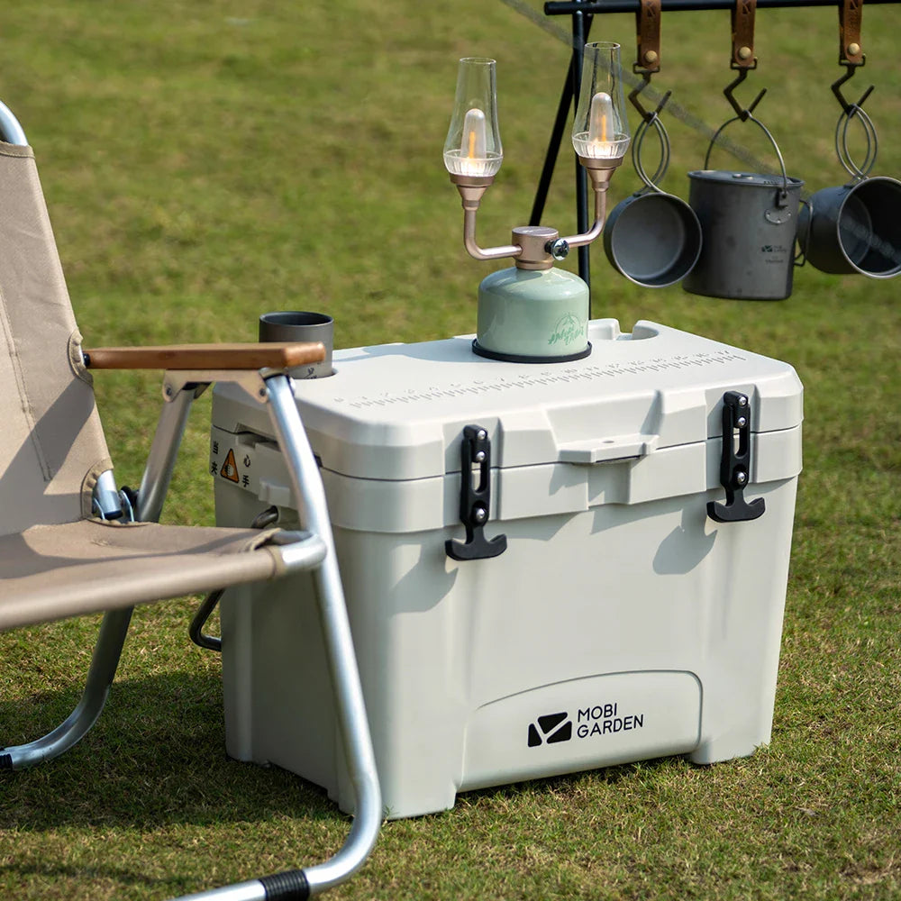 NNEOBA 25L Portable Camping Ice Box Cold Storage Cooler White