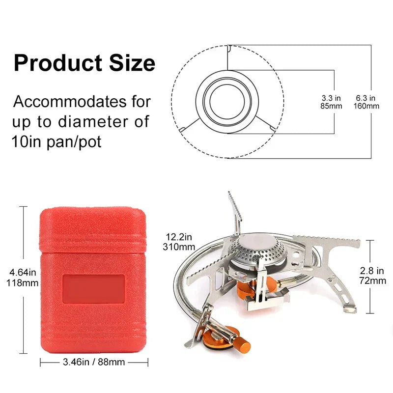 Portable Camping Gas Stove Folding Outdoor Burner (3500W)