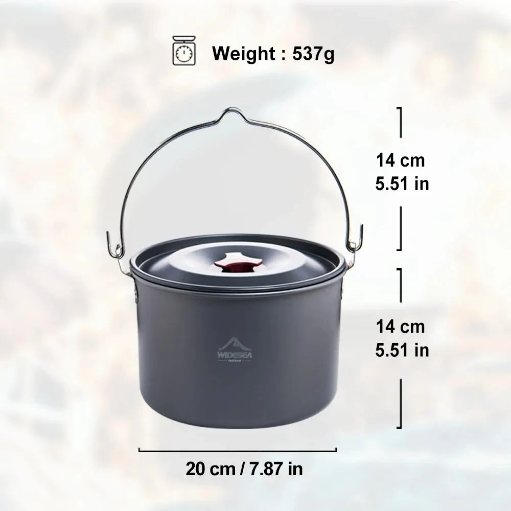 NNEOBA 4L Camping Hanging Pot Cookware