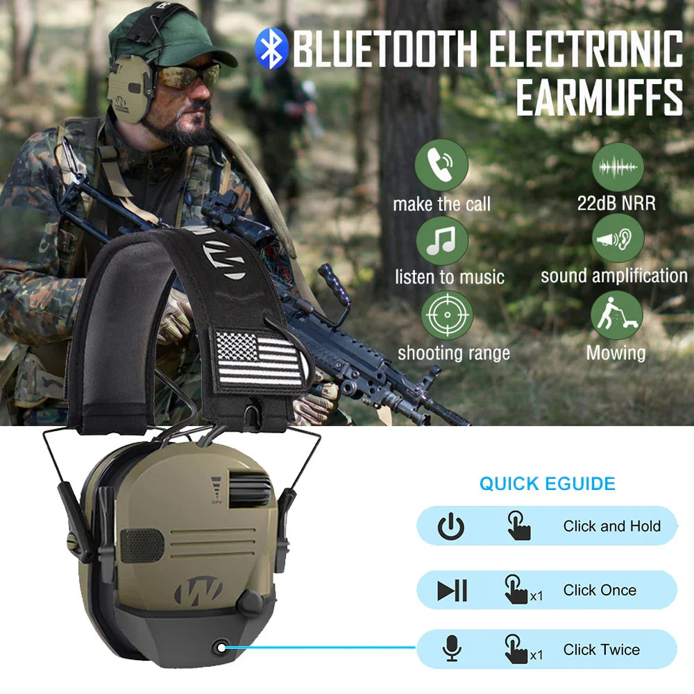 NNEOBA Bluetooth 5.1 Anti-Noise Tactical Shooting Headset