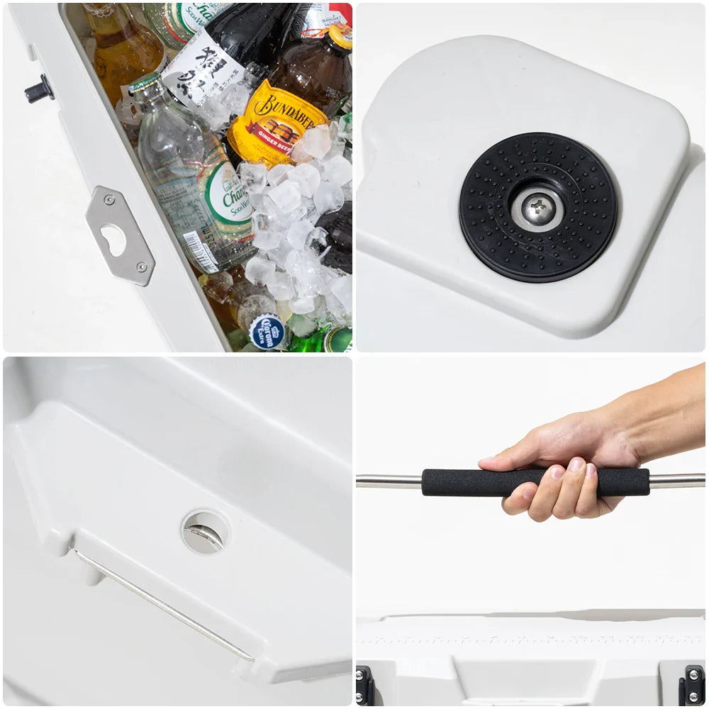 NNEOBA 25L Portable Camping Ice Box Cold Storage Cooler White