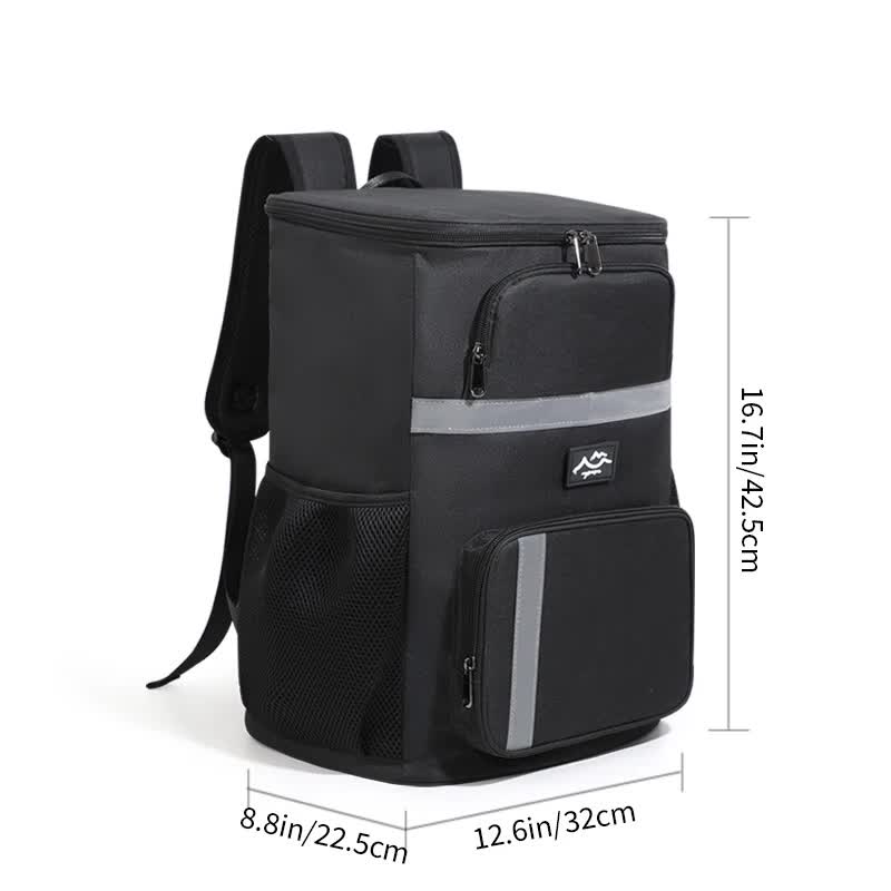 NNEDSZ Insulated Cooler Backpack - Portable Outdoor Picnic and Beverage Bag with Bottle Opener (Black)