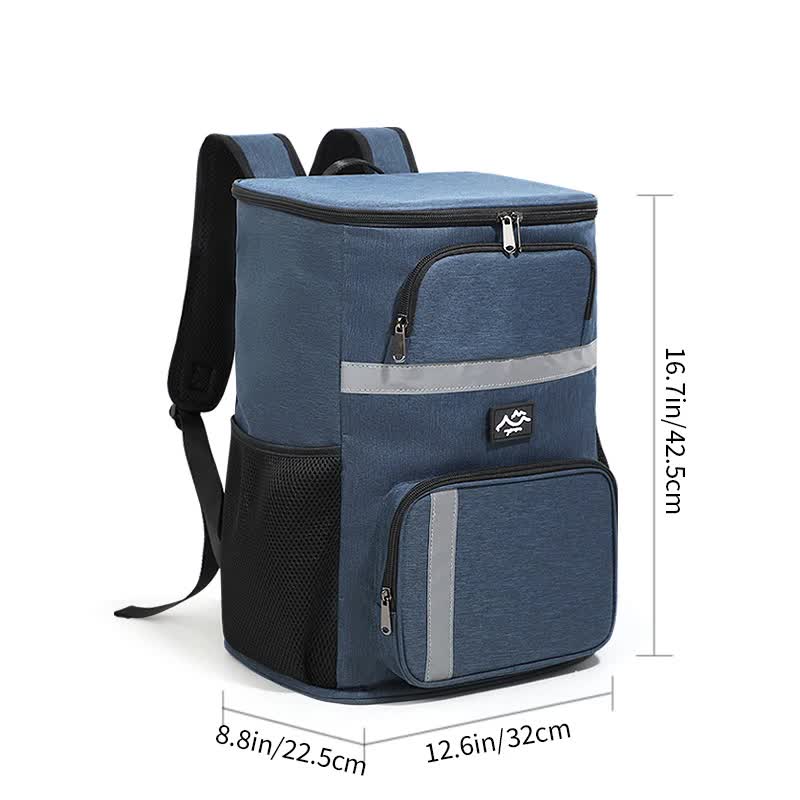 NNEDSZ Insulated Cooler Backpack - Portable Outdoor Picnic and Beverage Bag with Bottle Opener (Navy blue)