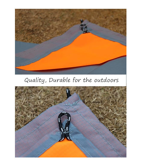 NNEDSZ Grey And Green Portable Waterproof Camping Mat - Foldable Picnic and Beach Blanket