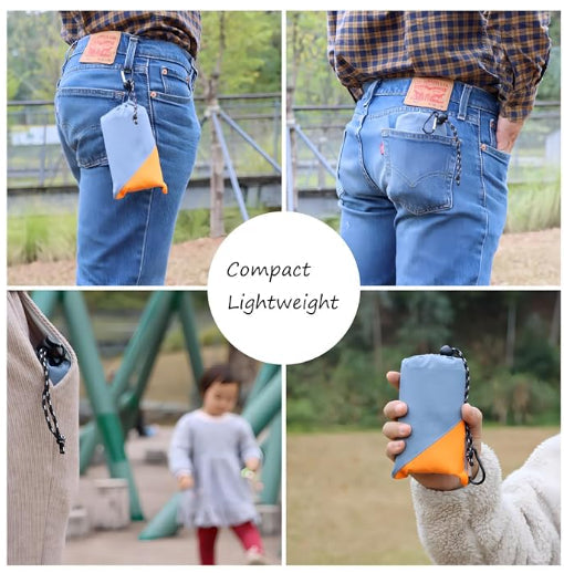 NNEDSZ Grey And Green Portable Waterproof Camping Mat - Foldable Picnic and Beach Blanket