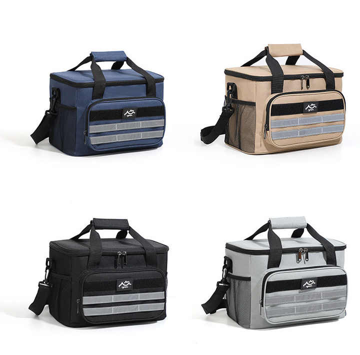 NNEDSZ Brown 18L Large Capacity Outdoor Insulated Cooler Bag - Portable Picnic Ice Pack with Shoulder Strap