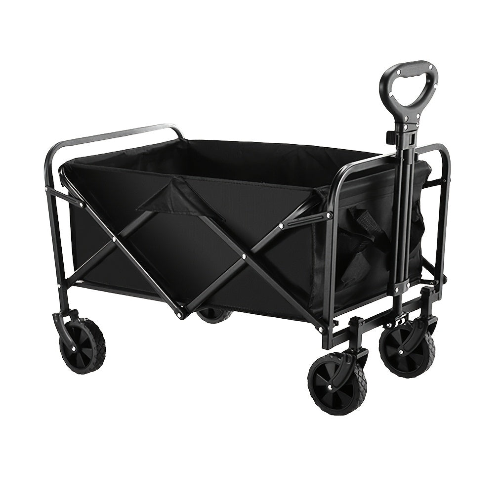 Foldable Utility Wagon with Side Pockets and Brakes