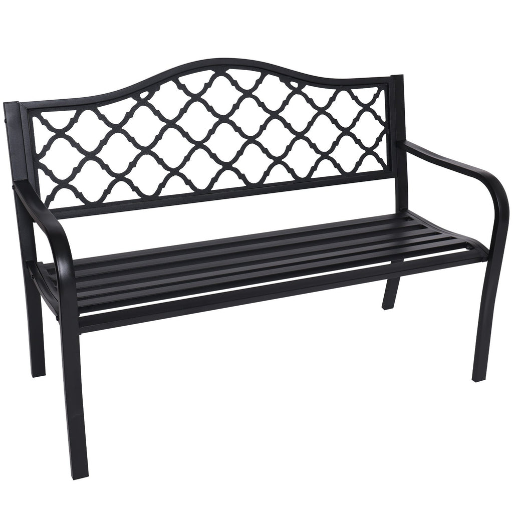 NNEDPE Steel Outdoor Garden Bench - Elegant