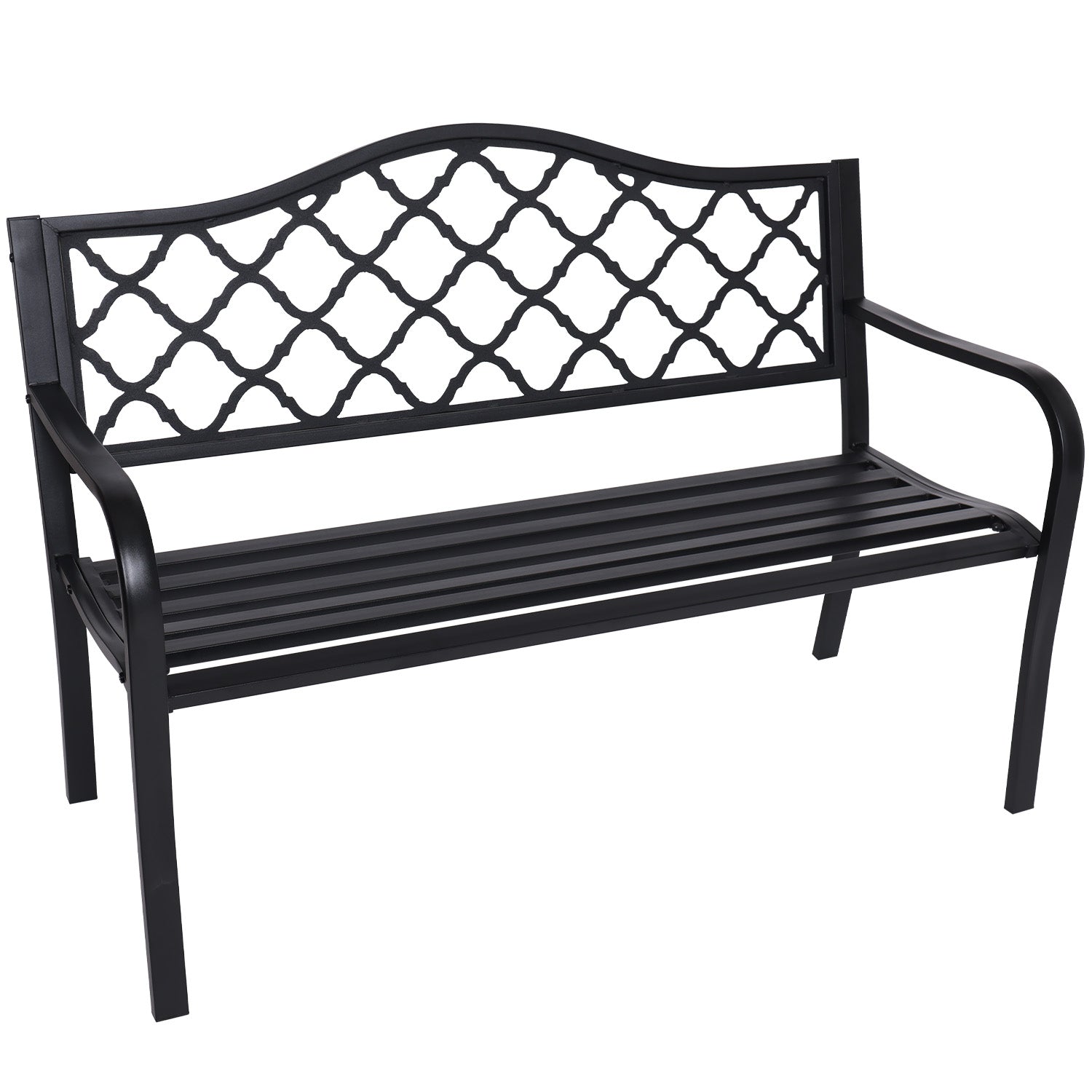NNEDPE Steel Outdoor Garden Bench - Elegant