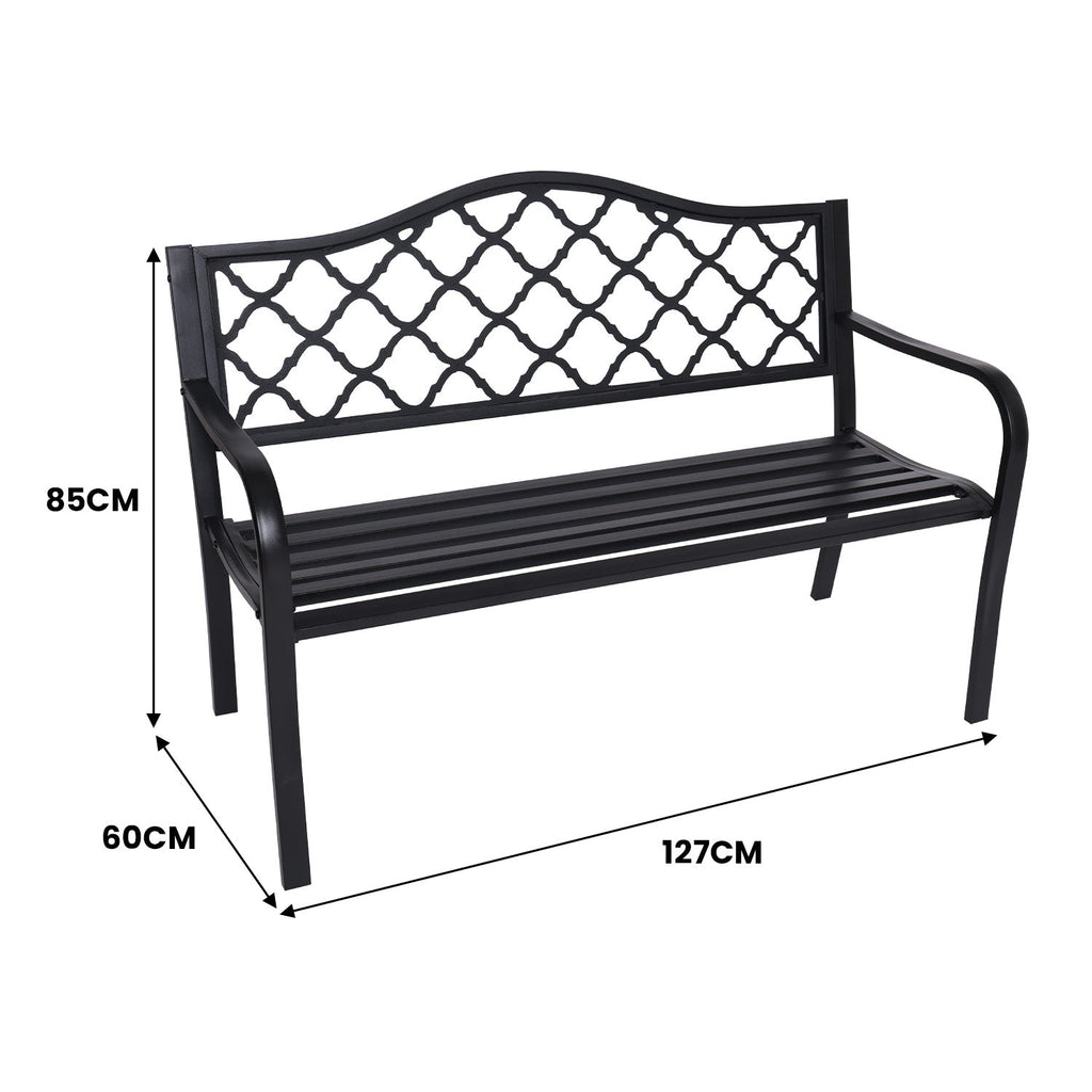 NNEDPE Steel Outdoor Garden Bench - Elegant