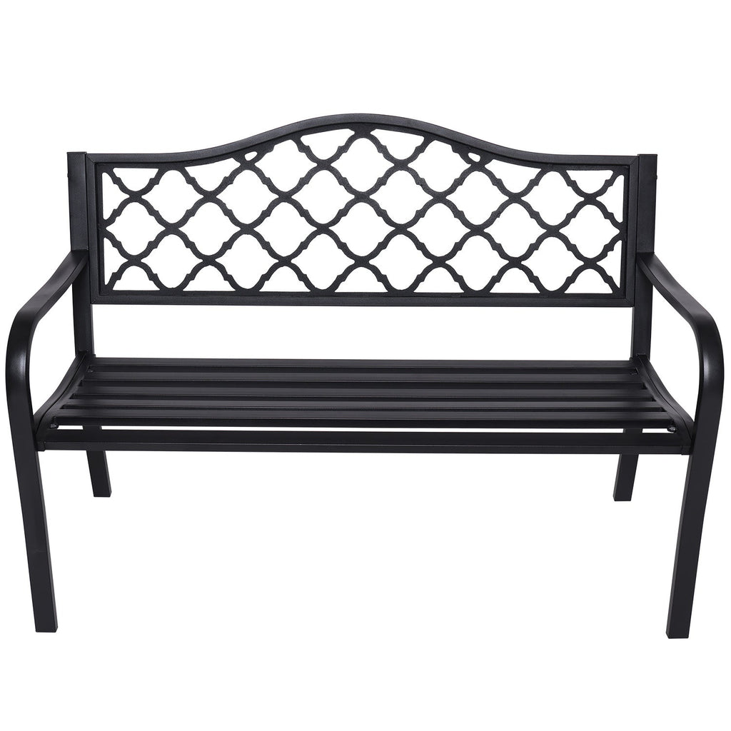 NNEDPE Steel Outdoor Garden Bench - Elegant