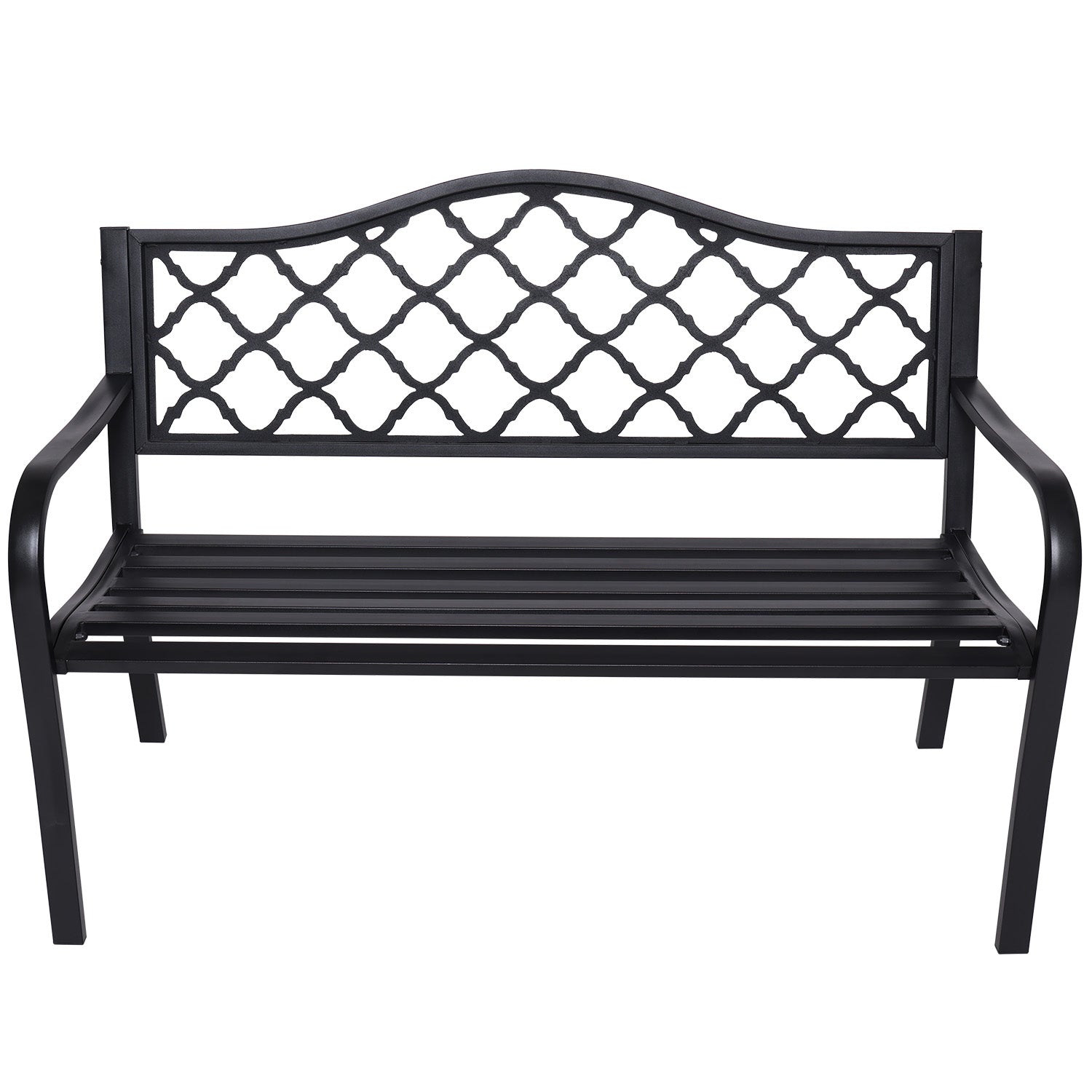 NNEDPE Steel Outdoor Garden Bench - Elegant