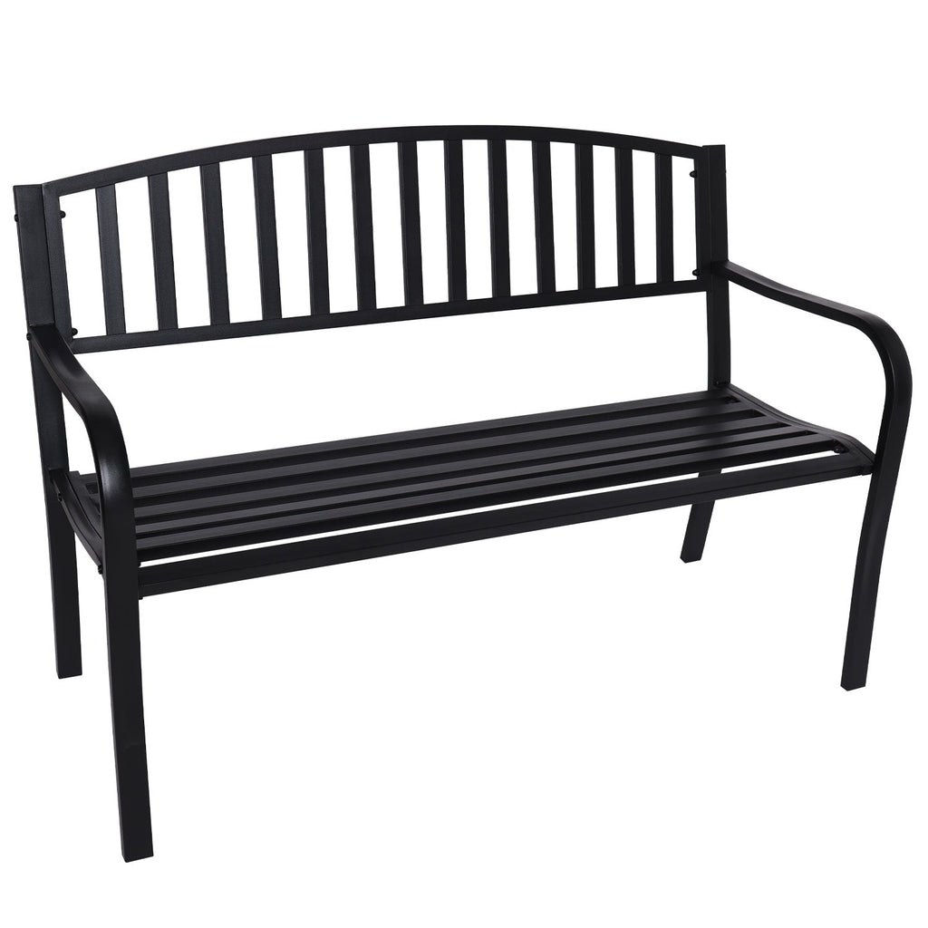 NNEDPE Steel Outdoor Garden Bench - Classic