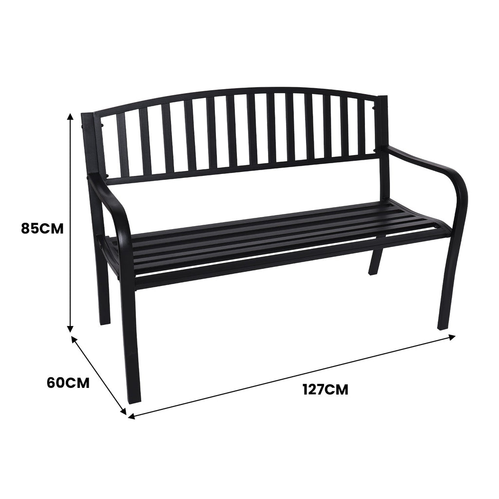 NNEDPE Steel Outdoor Garden Bench - Classic