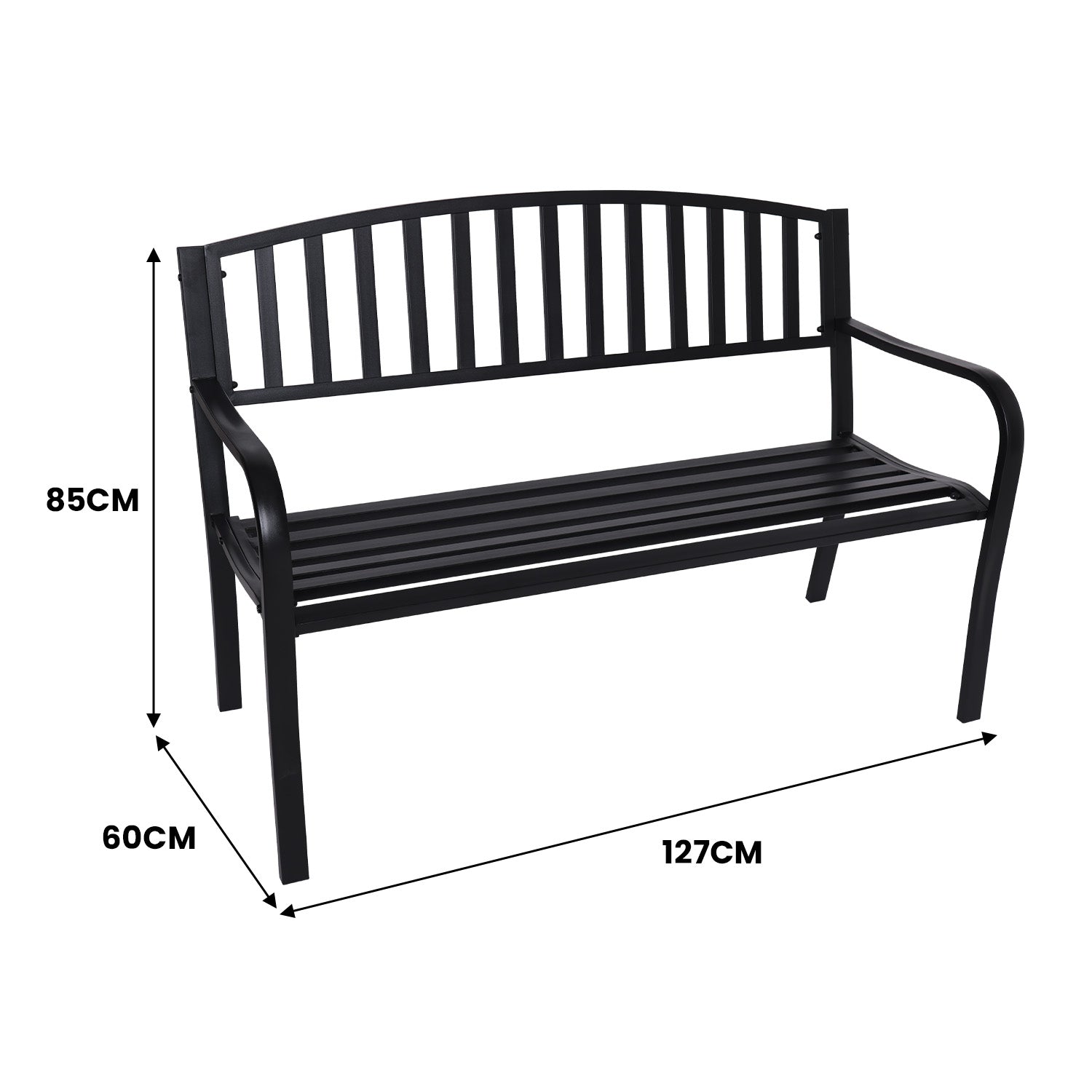 NNEDPE Steel Outdoor Garden Bench - Classic