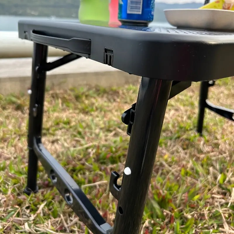 Adjustable Folding Camping Table with Storage Mesh