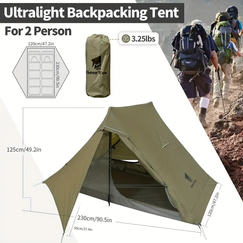 2-Person Backpacking Tent with Footprint